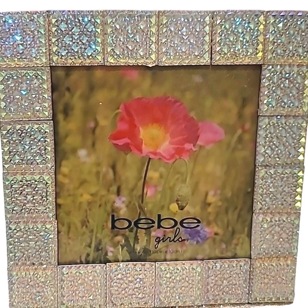 Bebe Girls Iridescent Rhinestone 4x4 Photo Frane - Picture 2 of 6